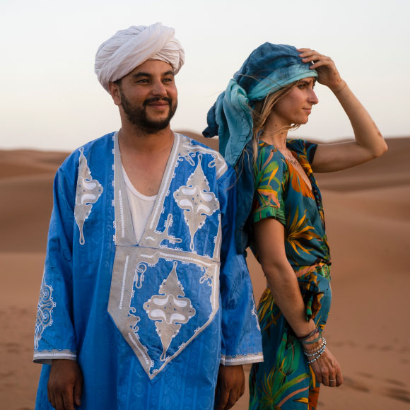 Margarita en een man in de woestijn